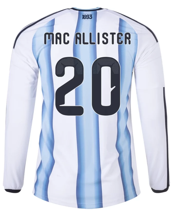 Alexis Mac Allister Argentina 26/27 Long Sleeve Authentic Home Jersey by adidas