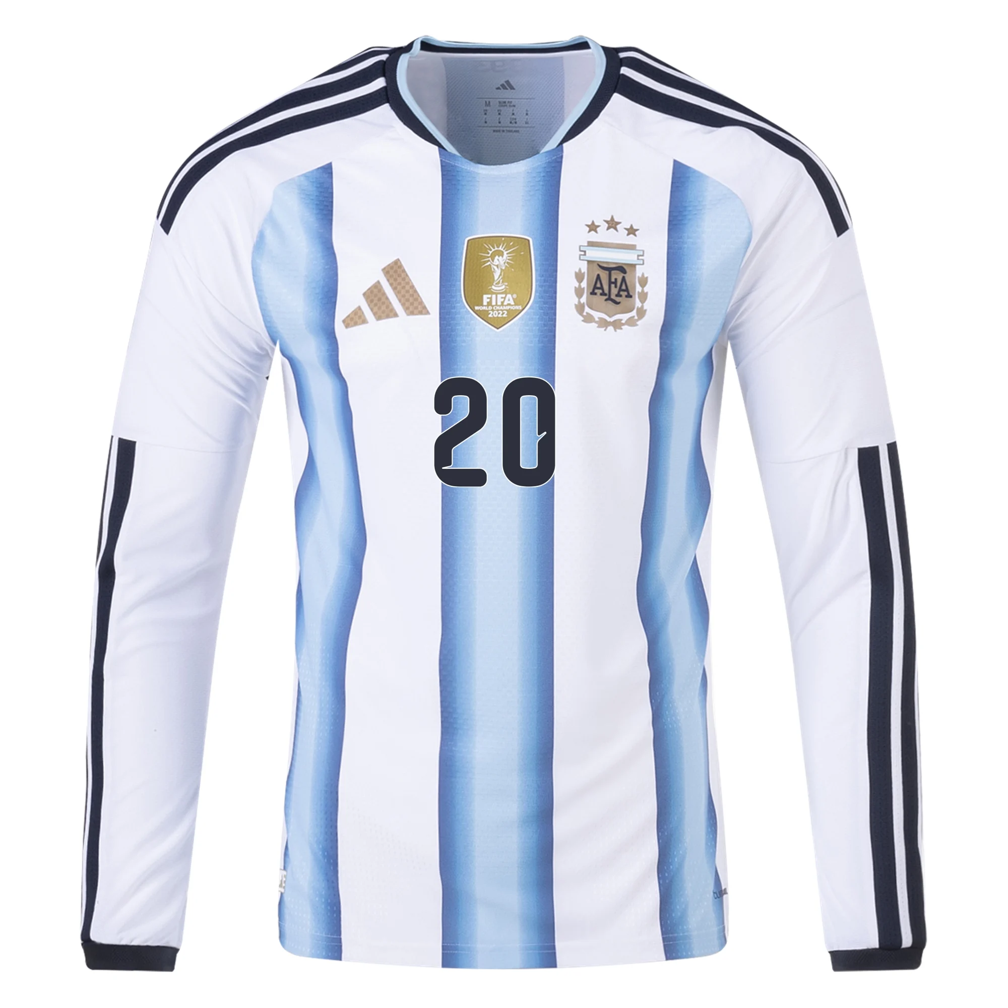 Alexis Mac Allister Argentina 26/27 Long Sleeve Authentic Home Jersey by adidas - Image 2
