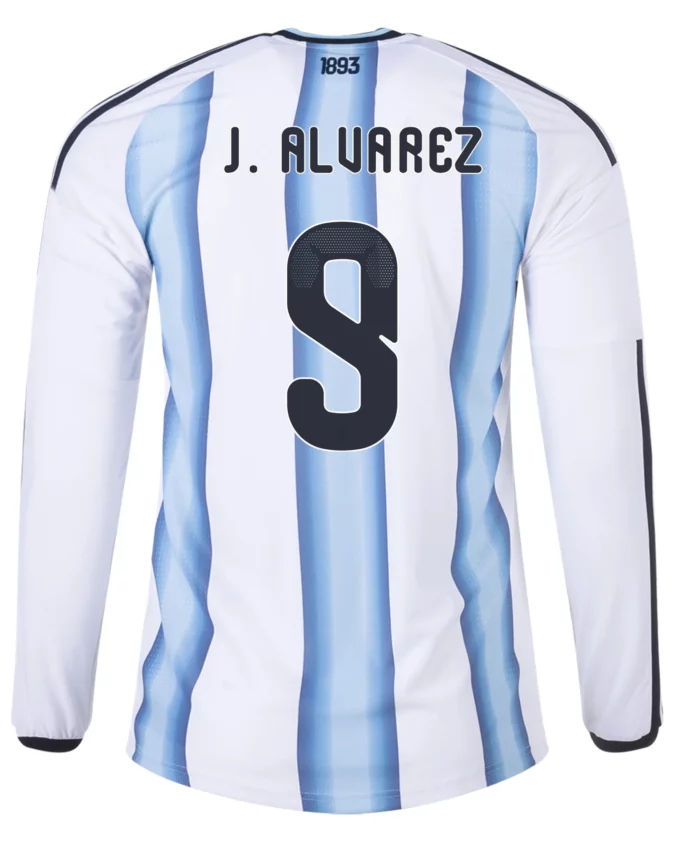 Julián Alvarez Argentina 26/27 Long Sleeve Authentic Home Jersey by adidas