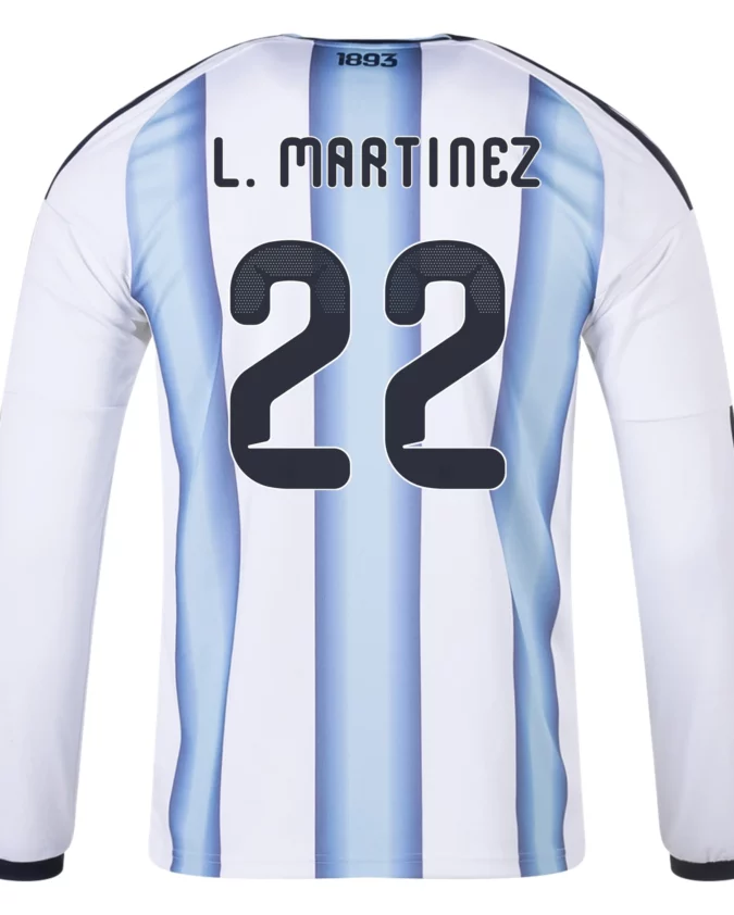Lautaro Martínez Argentina 26/27 Long Sleeve Home Jersey by adidas