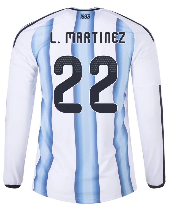 Lautaro Martínez Argentina 26/27 Long Sleeve Authentic Home Jersey by adidas