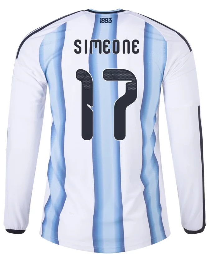 Giuliano Simeone Argentina 26/27 Long Sleeve Authentic Home Jersey by adidas